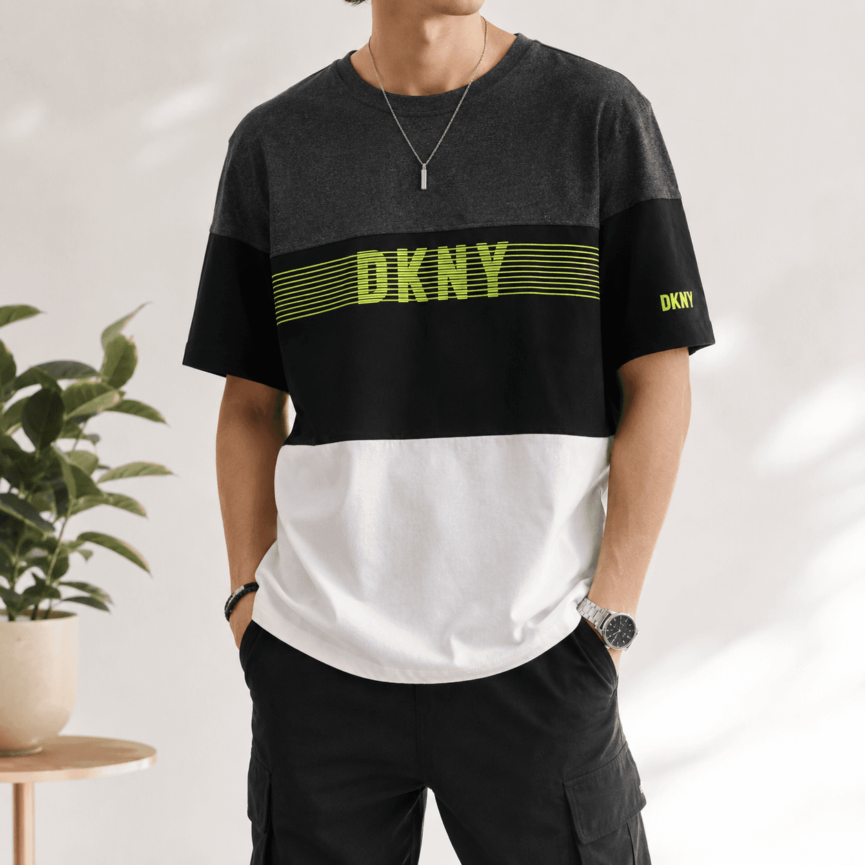 DKNY Colourblock Logo T-Shirt